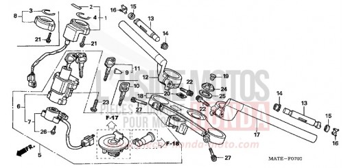 HANDLE PIPE/TOP BRIDGE CBR1100XX5 de 2005